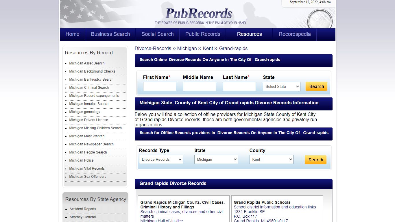 Grand rapids, Kent County, Michigan Divorce Records - Pubrecords.com